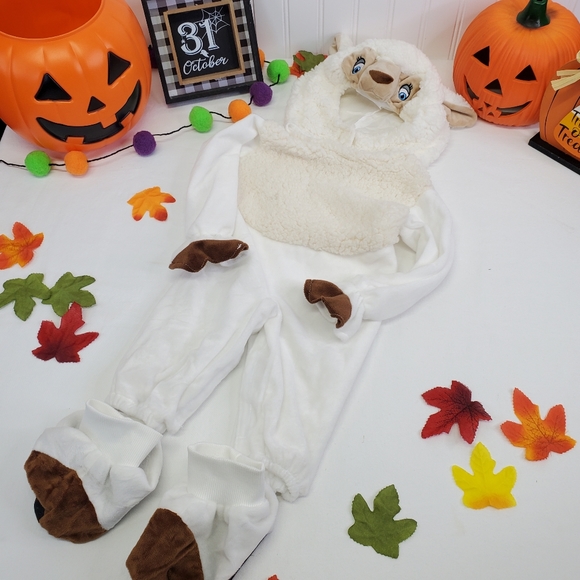 Little Lamb Costume Halloween /Trick or Treating Outfit  Soft & Comfy Size 6-12M - Picture 1 of 14
